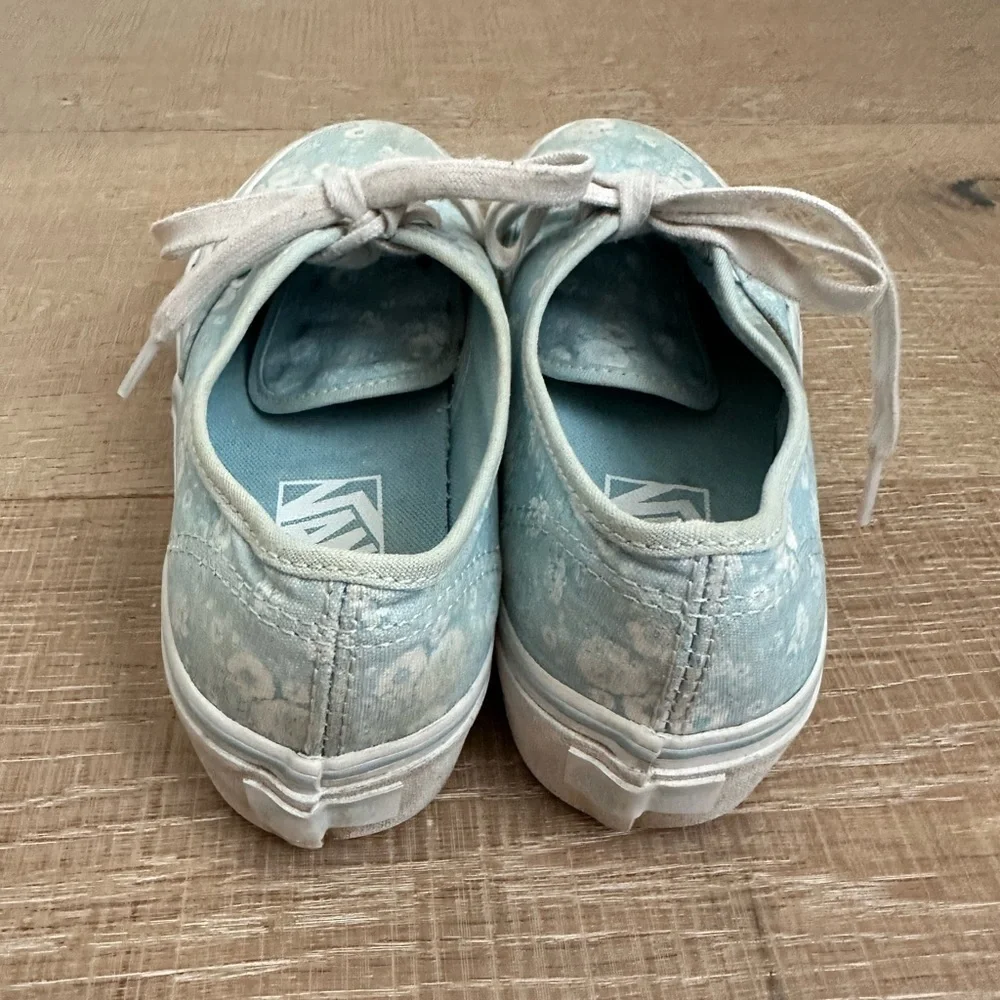 Vans blue floral platform sneakers